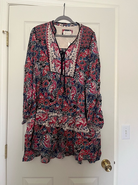 Anthropologie Dresses & Skirts - Anthropologie Navy, Red and Cream Floral Boho Dress
